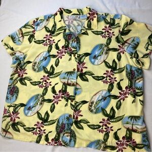 Victorian Jones Hawaiian Aloha Button Down Women's Shirt 4X